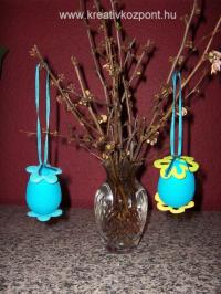 Húsvéti pályázat - Húsvéti tojások kis cserepekben - filc virágokkal
