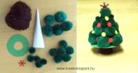 Karácsonyi pályázat - Pomponból karácsonyra - Fenyőfa