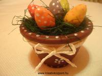 Húsvéti pályázat - Színes tojások díszes cserépben