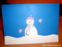 Karácsonyi pályázat - Hóemberes képeslap - Kész