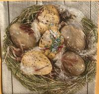 Szalvéta - Húsvéti pettyes tojások a fészekben