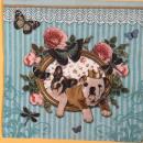 Szalvéta - Kutyák virágokkal és lepkékkel