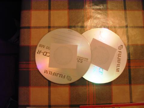 Karácsonyi dísz CD lemezből - CD-k leragasztva