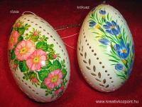 Húsvéti pályázat - Festett-metszett húsvéti tojások - Rózsa - Krókusz
