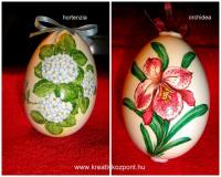 Húsvéti pályázat - Festett-metszett húsvéti tojások - Hortenzia- Orchidea