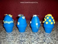 Húsvéti pályázat - Kék húsvéti tojások, kis cserepekben