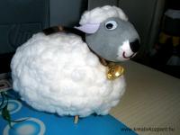 Húsvéti pályázat - Bárányka hungarocell tojásból - Kész