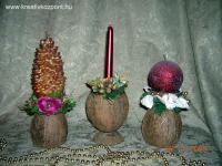 Karácsonyi pályázat - Gyertyatartó kókuszdióból - Kész