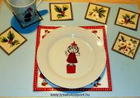 Karácsonyi pályázat - Karácsonyi tányér és pohár alátét - Kész