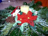 Karácsonyi pályázat - Gyöngyből készült mikulás virág - Kész