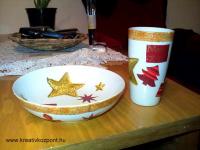 Karácsonyi pályázat - Tányér és pohár díszítés - Kész