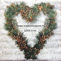 Szalvéta - Karácsonyi zöld szív